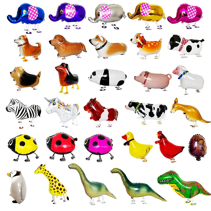 

50pcs Kids Gift Cute Cartoon Walking Animal Pets dog Foil Balloons Animal walking Helium Globos Fun Birthday Party Decoration