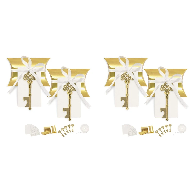 

100 Set Wedding Favors For Guests Party Favor Vintage Key Bottle Opener With Escort Card Tag And Satin Ribbon
