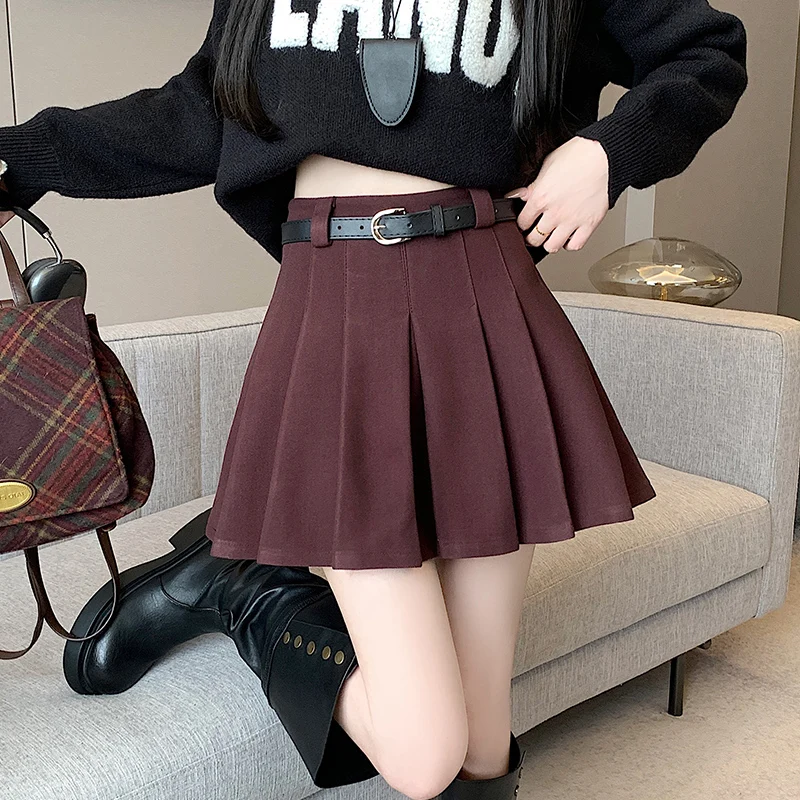 Теплая плиссированная короткая юбка для женщин осень и зима 2024 короткие юбки из