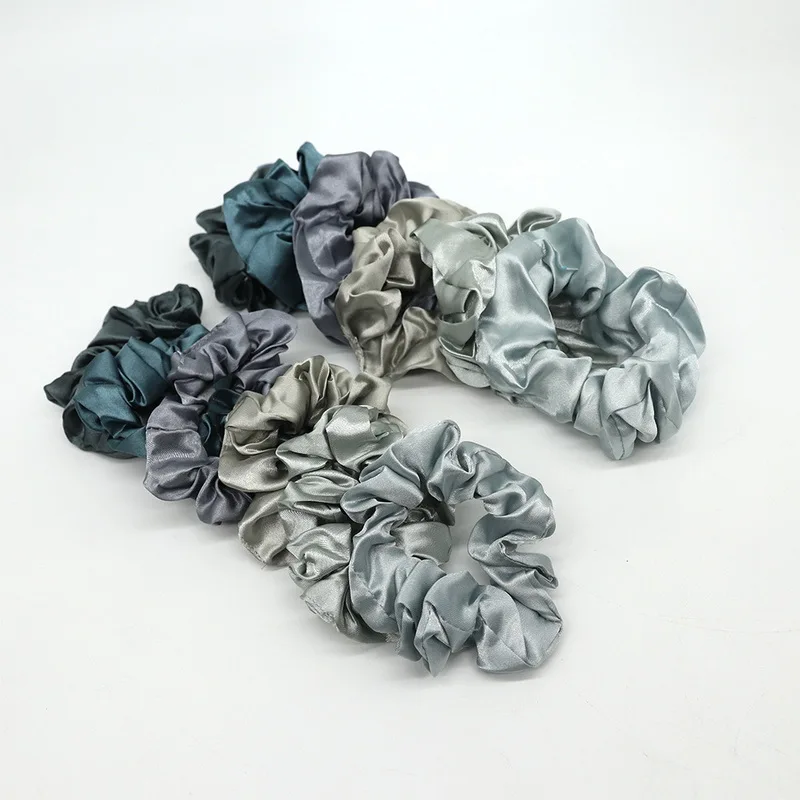 12шт/набор Женские красочные атласные резинки для волос Эластичные шелковые