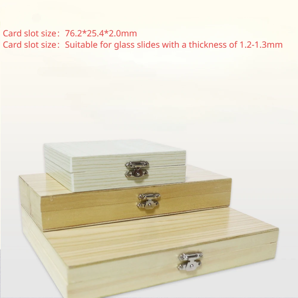 

Wooden Microscope Slide Box Biological Pathology Slice Slots Storage Case Rectangular Microscope Glass Specimen Holder