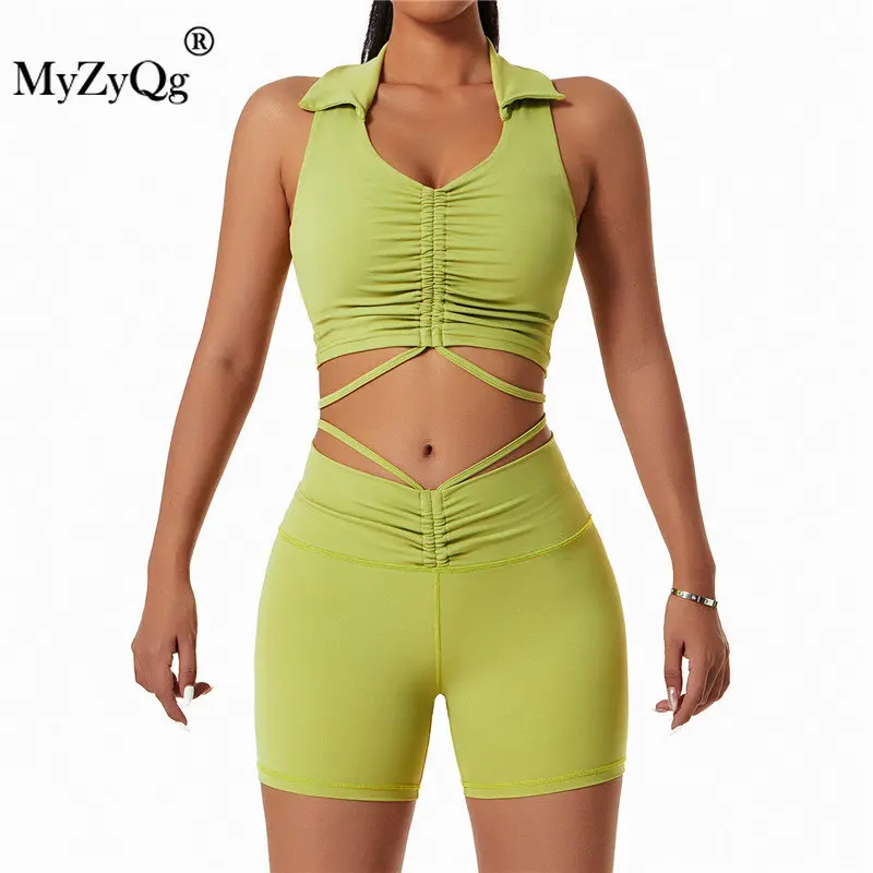 

MyZyQg женский спортивный костюм на шнуровке для бега костюм для йоги с низким вырезом бюстгальтер белье для бега леггинсы для тренажерного зала