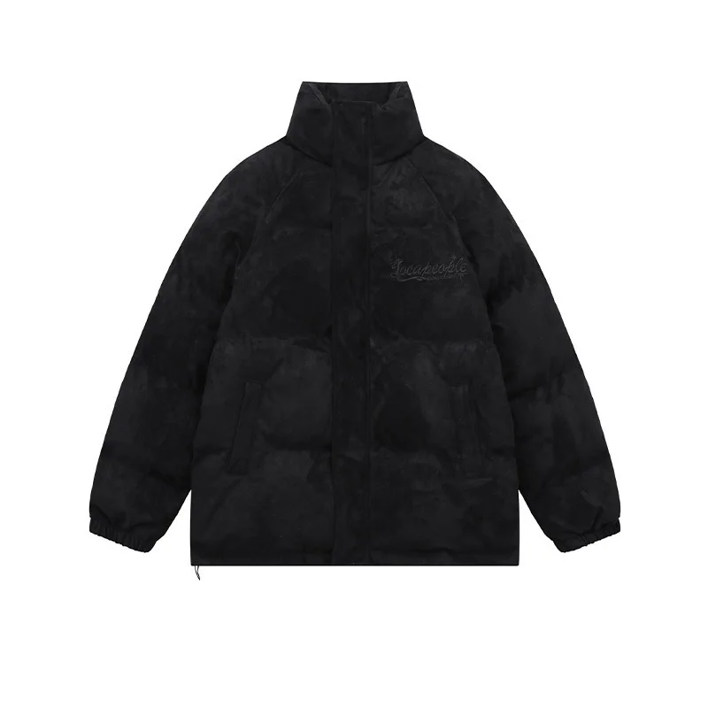 Rainbowtouches Fashion Couple Down Jackets Suede Solid Color Stand Collar Parkas Men and Women Winter Warm Down Coats Streetwear