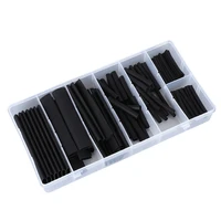 127pcs black heat shrink tube kit with box polyolefin cable sleeve wrapping for wire protector heat shrinkable sheath set 21