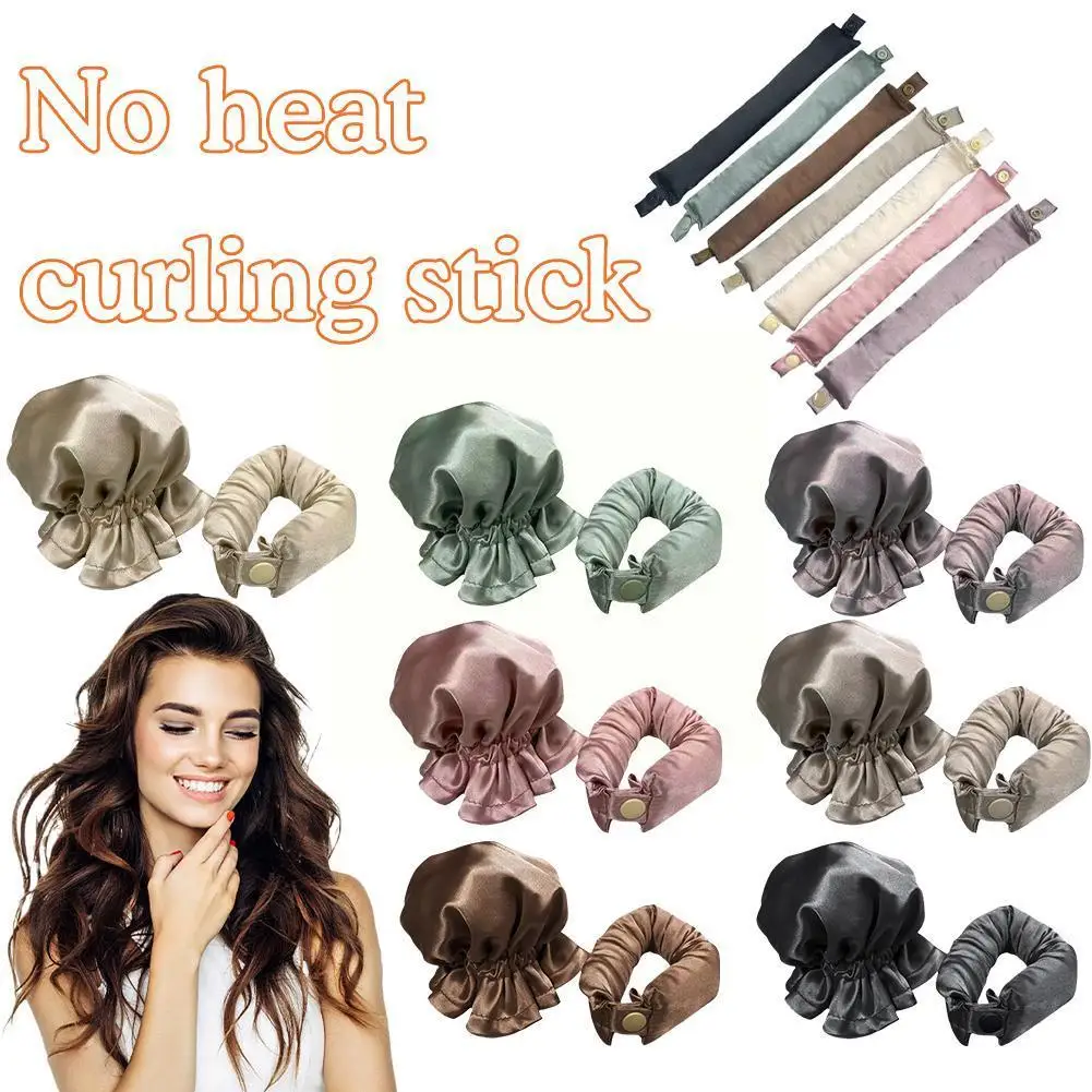 

Satin Heatless Curling Set Hair Rollers For Heatless Curls With Sleep Cap Curlers Night Hair Bonnet Hair Curlers Y6R2