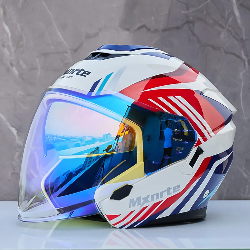 ECE одобренный Mxnrte Gatling красный синий шлем для мужчин и женщин полушлем с двойными