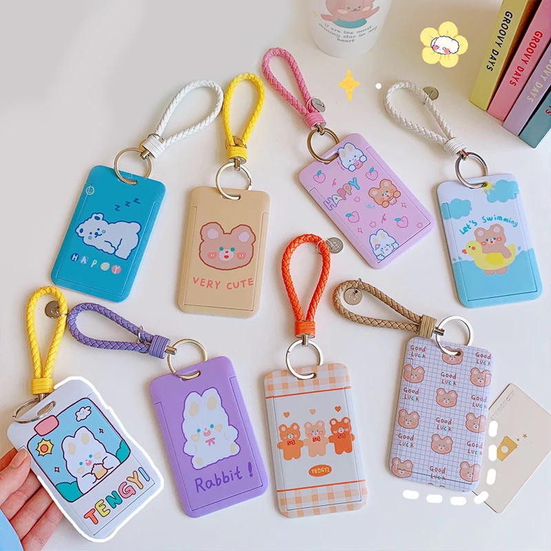 

Cartoon Card Cover Slide Card Cover Lanyard Card Cover Small Animal Print Card Cover Japanese Japanese Style Girly Card Cover