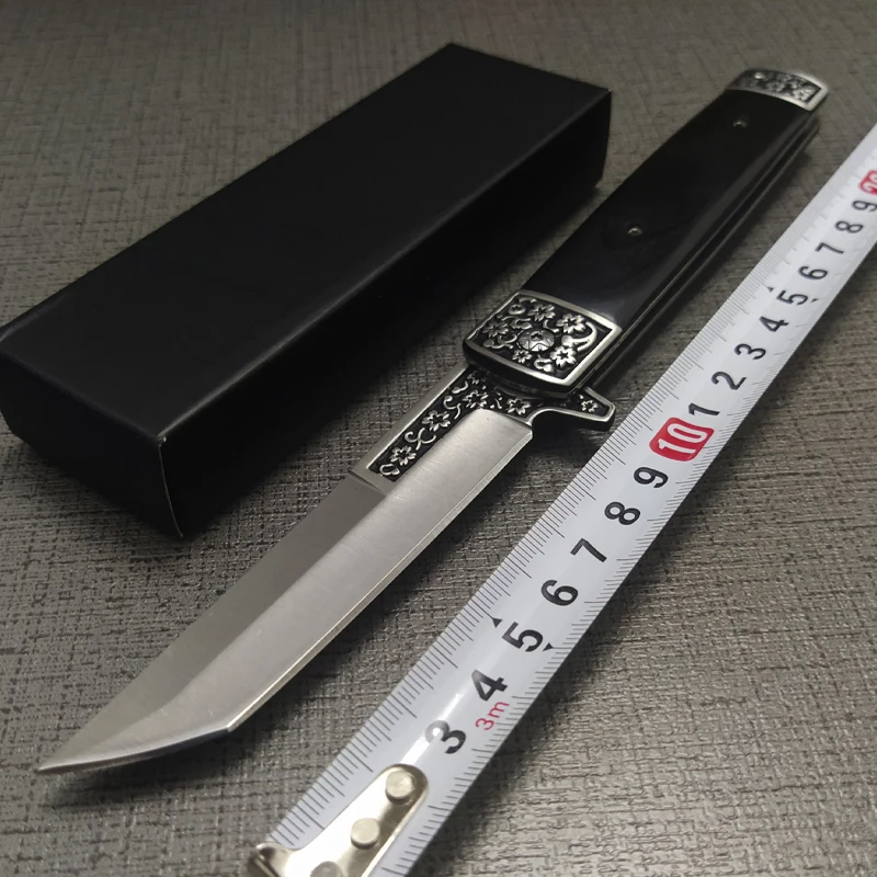 

High Quality Stainless Steel Folding Pocket Knife Tactical Self Defense Tool Sharp Hunting Camping Knife Wooden Handle Knives
