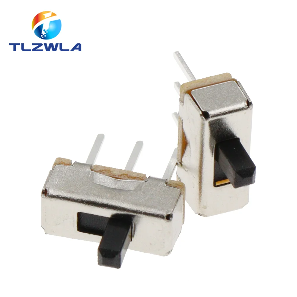 20Pcs SS12D00 Interruptor On-Off Mini Slide Switch 3pin 1P2T 2 Position High Quality Toggle Handle length:3MM/4MM/5MM/6MM
