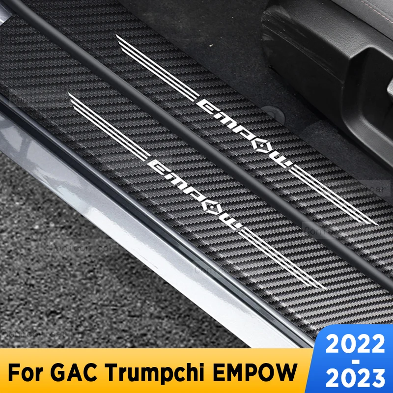 

Car Door Sills Scuff Plate Threshold Protector Interior Imitation Carbon Fiber Sticker Accessories For GAC Trumpchi EMPOW 2022