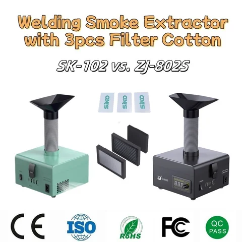 150 Вт приспособление для пайки двигателя с 6 шт. фильтром из хлопка, модернизированный мощный вентилятор, портативный сварочный дымопоглотитель