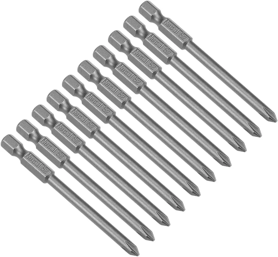 

Keszoox 10pcs 75mm 1/4" Hex Shank PH0 Magnetic Phillips Head Screwdriver Bits S2 High Alloy Steel