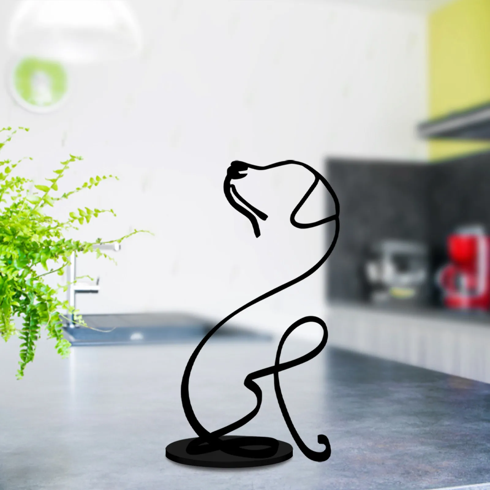 

Собака минималистическая Художественная Скульптура персонализированное металлическое украшение