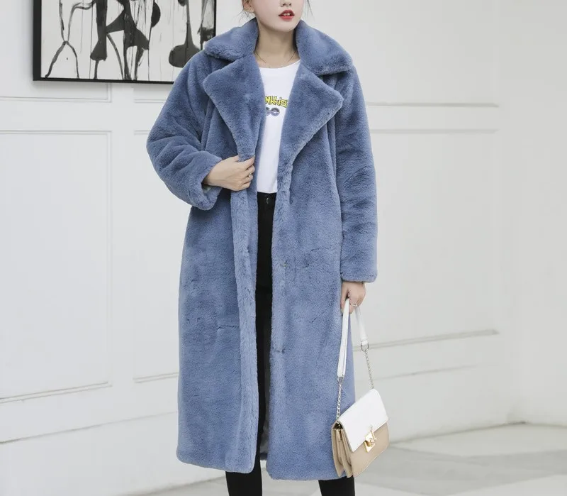 

Winter Fashion New Coat High-quality Imitation Velvet Fur Long Coats Women's Warm Mink Cashmere Jacket with Cotton