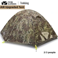 mobi garden 2 3person camping tent outdoor ultralight tent double layer rainproof windproof hiking travel upgraded camouflage