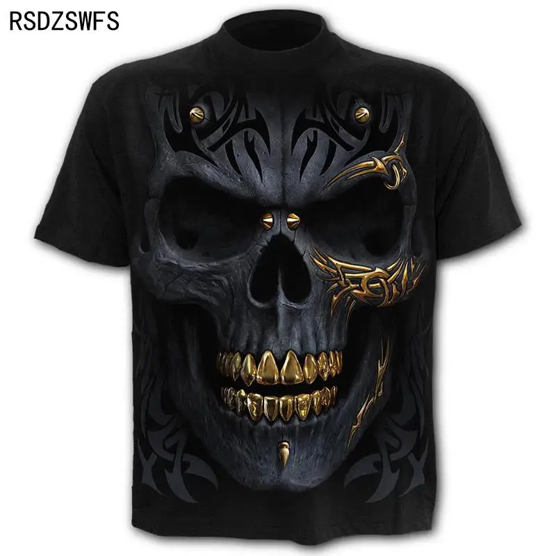 

New Men's T-Shirts Men's Punk 3D Shirts Summer Fashion Tops O-Neck T-Shirts Boys Clothing Streetwear Sizes 110-6XL