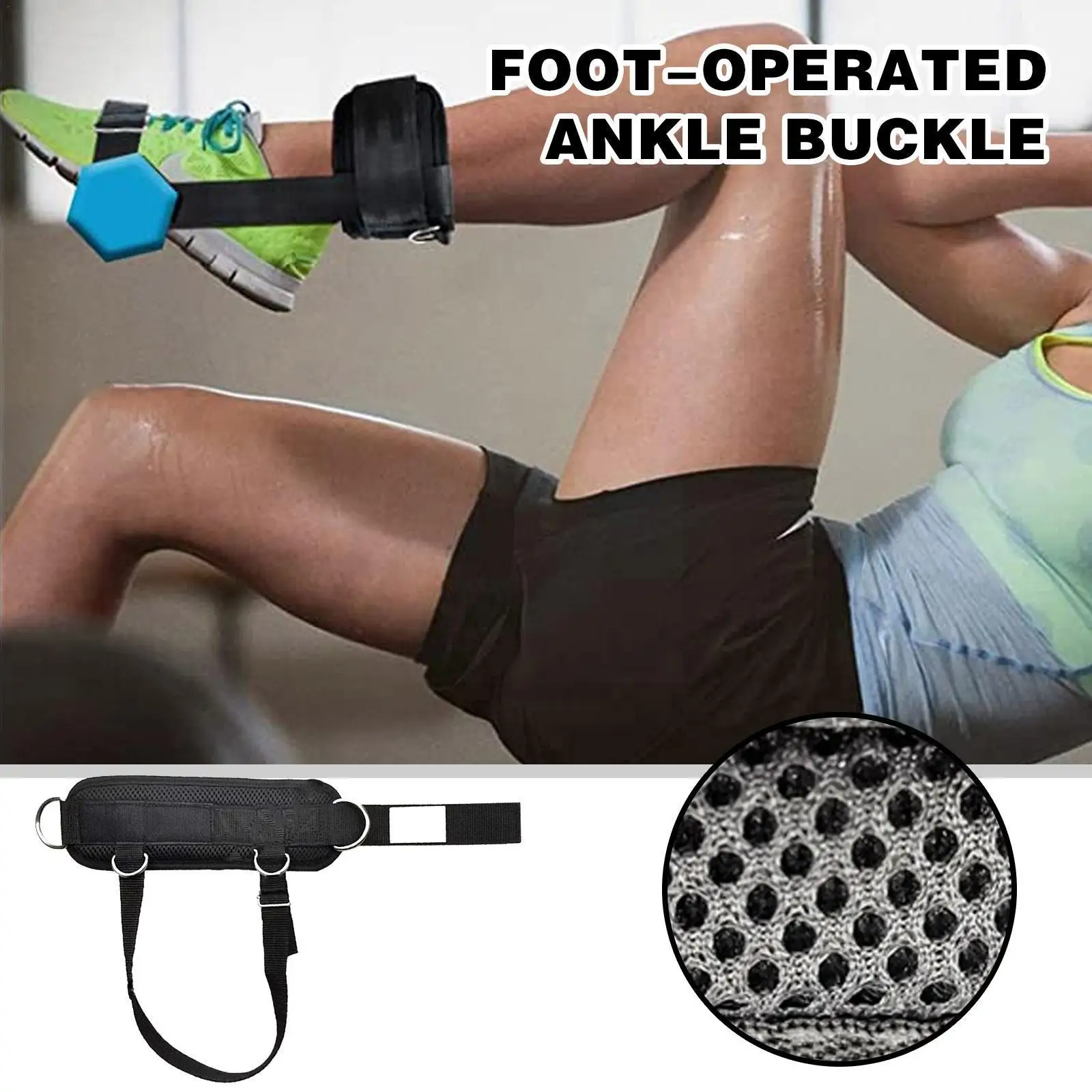 

1PC Upgraded Foot Fitness Ankle Buckle 4D Ring Adjustable Dumbbell Training Ankle Strap Gantry For Gym Workouts Rebate Leg T3U7