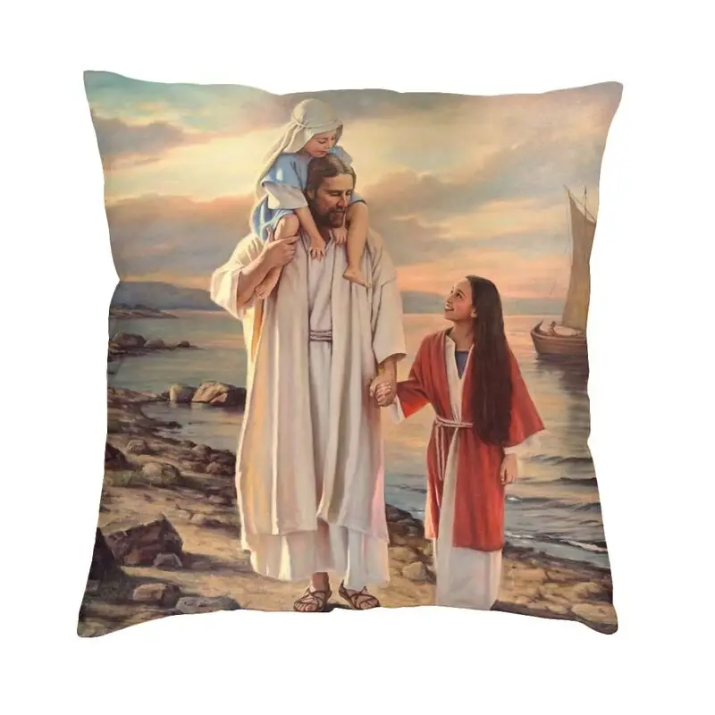 

Скандинавский чехол для диванной подушки с Иисусом из полиэстера, церковная Религиозная Христианская подушка, чехол для телефона
