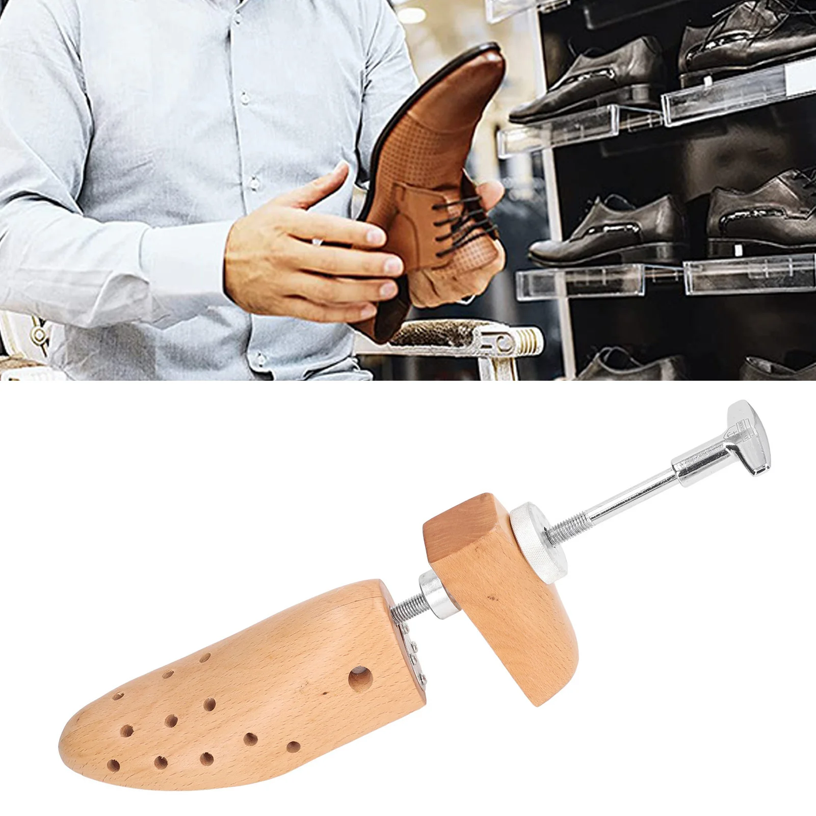 

Wooden Shoe Expande Wooden Shoe Widener Prevent Deformation Adjust Spring Shoes Stretcher for Wide Feet