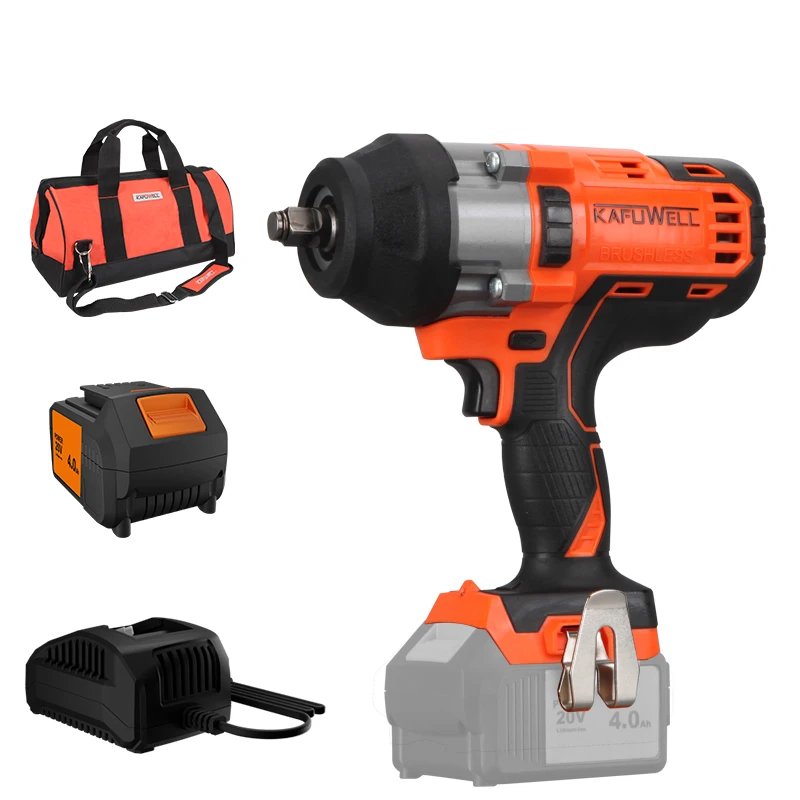 20v Cordless Impact Wrench 1/2 Inch,Powerful Brushless Motor,Max 100 Torque Ft-lbs (1000n.m),4-0a Li-ion Battery
