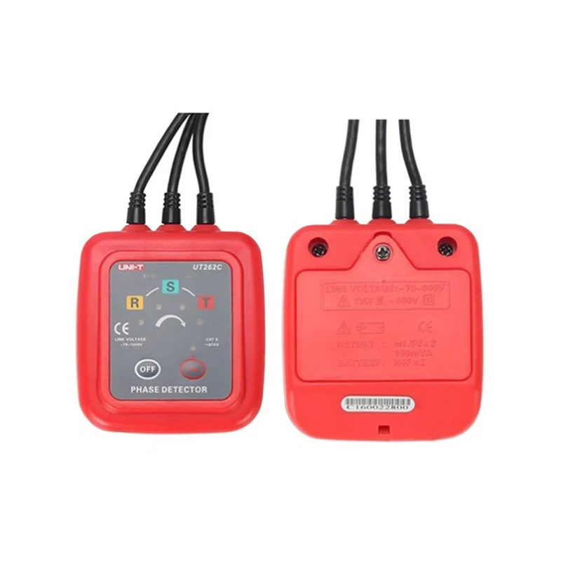 

Non-Contact Phase Detectors UT262C Sequence Measurement 3 Phase Detection Indicator Meter Tester LED Display Buzzer