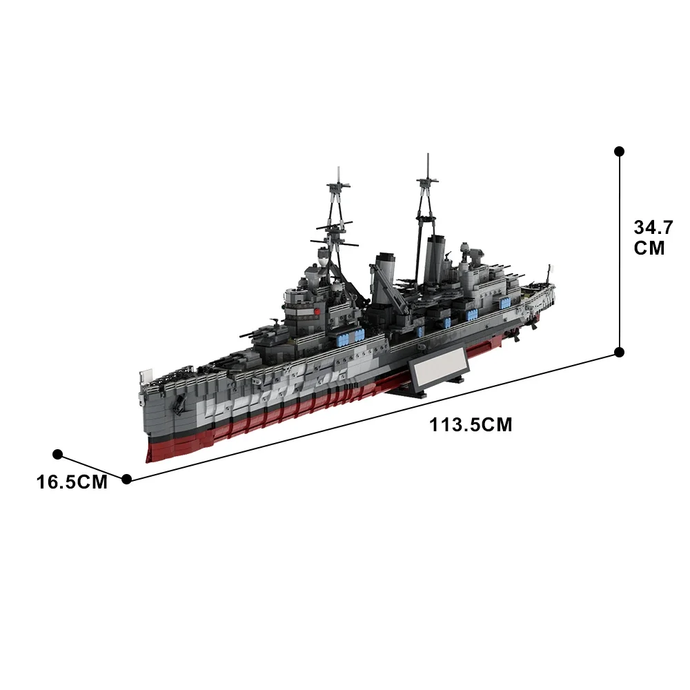 Фото Gobricks MOC HMS Belfast 1939 Ремонт WW2 Модель Кирпичи WW2 Военный военный корабль Строительный блок Набор Развивающие игрушки для коллекции подарков №2
