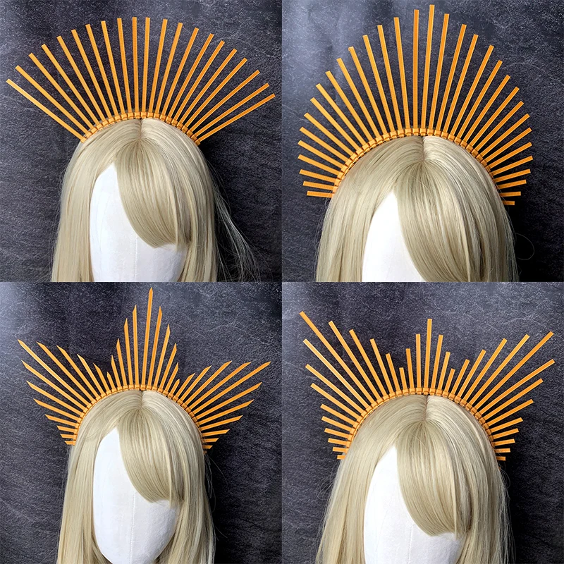 

Crown Headband Golden Halo Hair Accessories Halo Goddess Crown Wedding Party Headwear Halloween Costume Star Headpiece