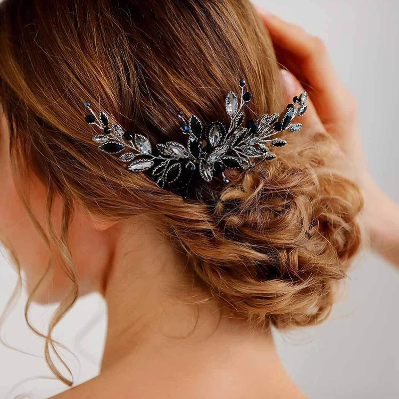 

Metal Leaves Bridal Comb Wedding Hair Accessories Rhinestone Headband Hair Clips Fashion Party Prom Hair Jewelry