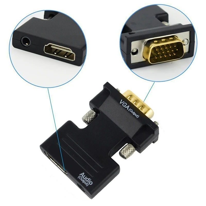 HDMI-совместимый конвертер мама-VGA папа с аудио адаптером поддержка 1080P выход