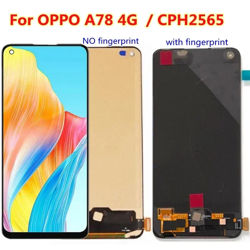 6 43 &quotAmoled/TFT для Oppo A78 4G CPH2565 ЖК-дисплей с сенсорным экраном и дигитайзером замена