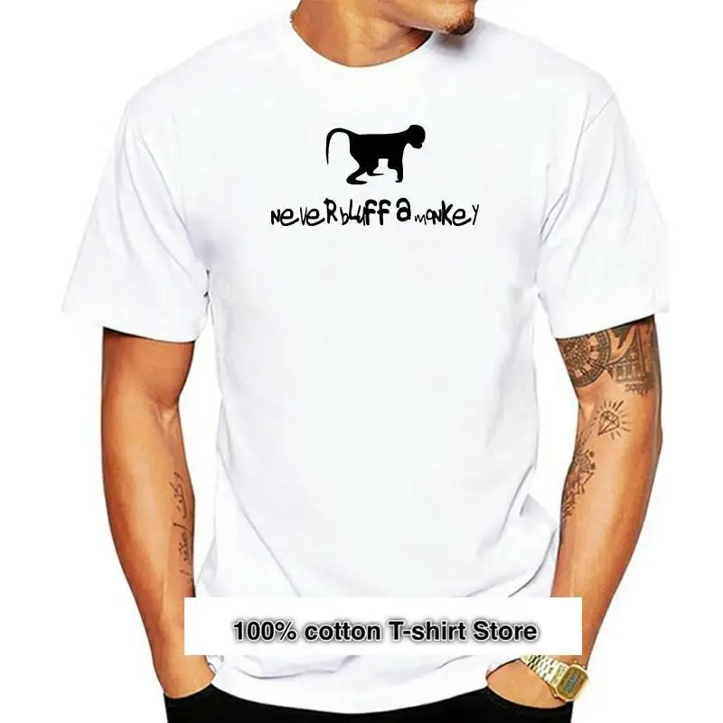 

Camiseta de Never Bluff a обезьяна-покер для мужчин, рубашки для детей, топы с скидкой 100% хлопок