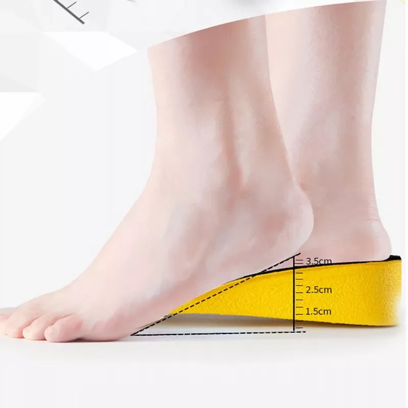 Height Increase Insoles for Women Men Invisiable Boost 1.5-3.5cm Breathable Orthopedic Elevator Insoles Shock Absorption Pads