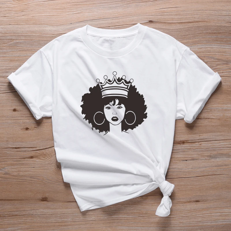 Красивая Женская футболка с графическим рисунком в стиле афро забавные черные