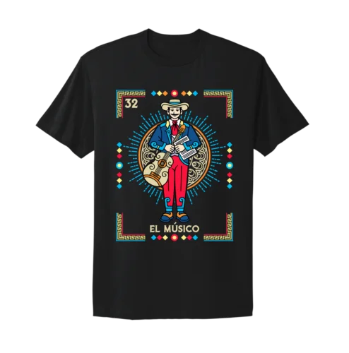 Футболка мексиканского бинго El Musico Tarjeta Loteria