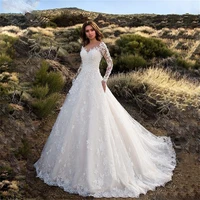 elegant lace a line wedding dress for women appliques sweetheart bridal gown illusion backless white bridal dress robe de mari%c3%a9e