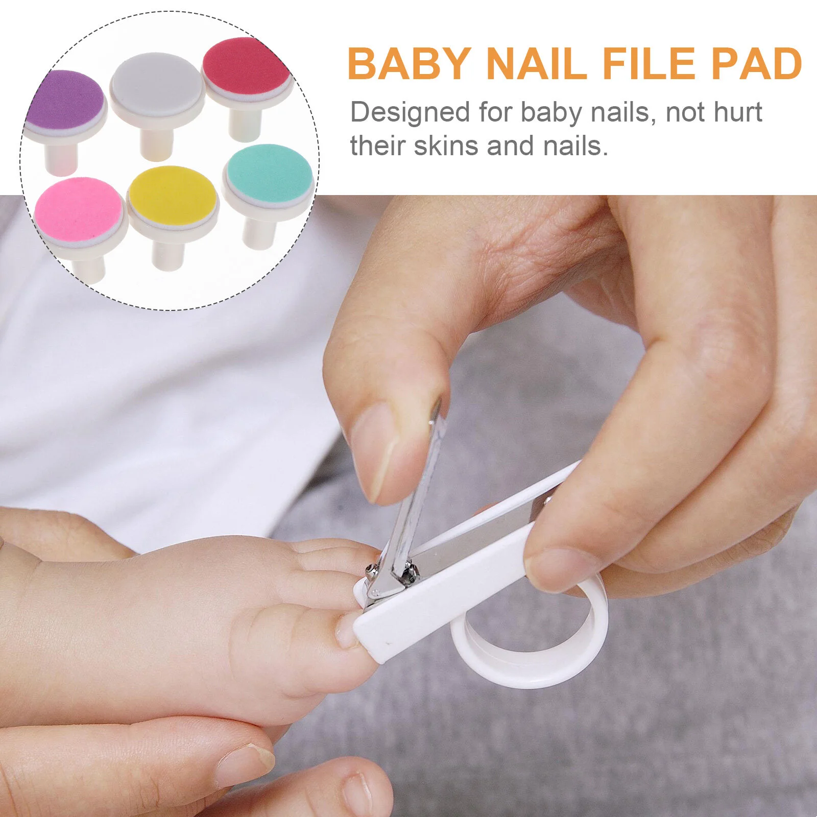 24 Pcs Grinding Head Baby Nail Trimmer Toddler File Pad Scissors Sandpaper Child images - 2