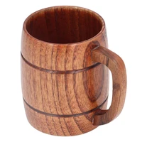 300ml wooden water cup with handle anti scalding coffee cup harmless water beer mug for office home