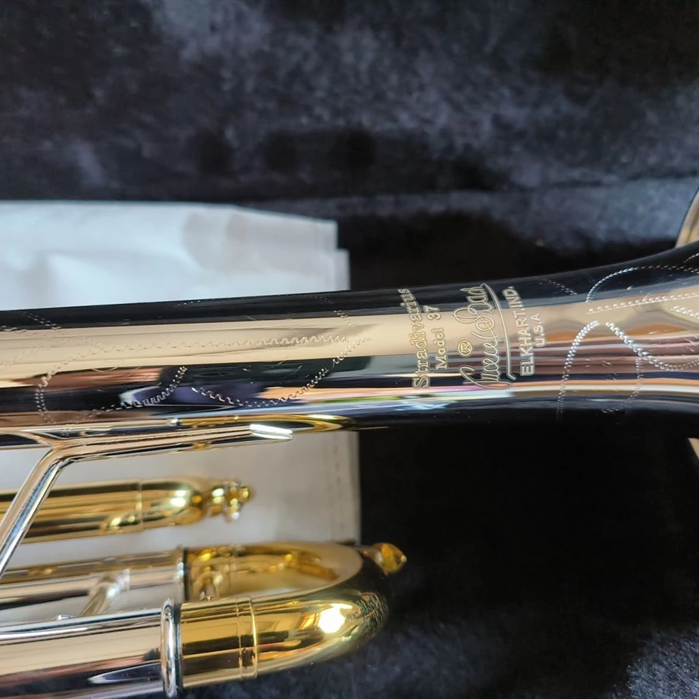 

180S-37 trumpet Silver Plated B Flat Limit Variable Tone Pipe Gold Plating American craft manufacturing brass instrument