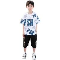 teen boys clothes set short sleeve t shirtshorts summer kids sports suit children clothing outfits 4 5 6 7 8 9 10 11 12 13 14t