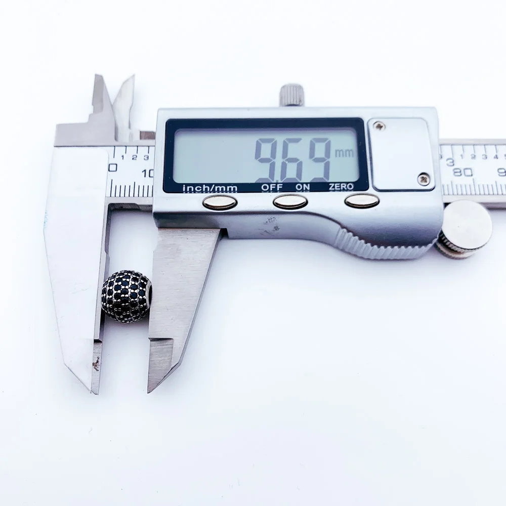 Шарм-шарик из серебра 925 пробы с черным кристаллом циркония |