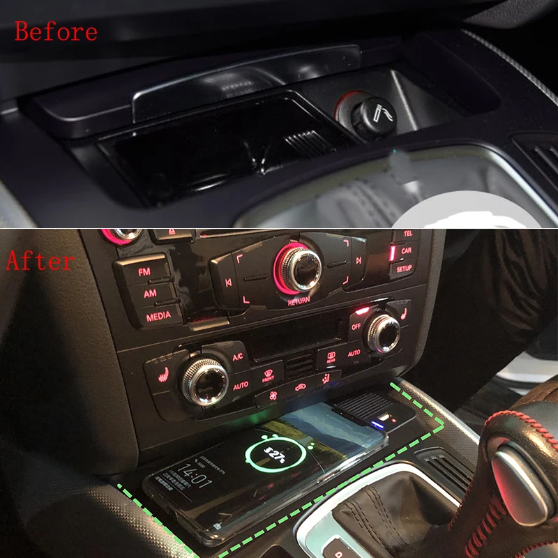 wireless charging pad for audi a5 a4 allroad s5 rs5 q5 a4 b8 b9 qi charger usb quick charge phone holder mount car accessories free global shipping