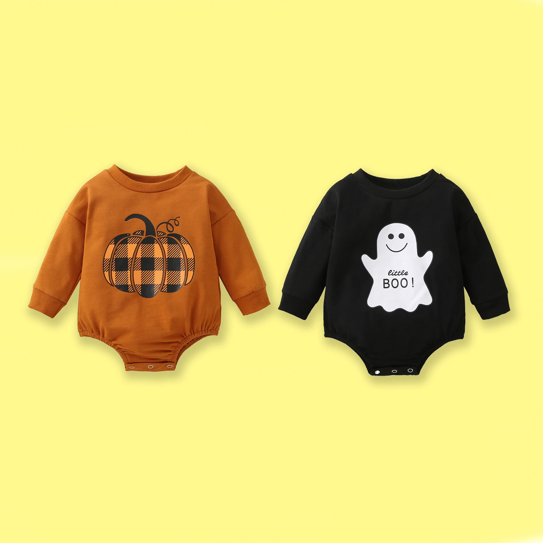 2022 Pumpkin Romper Halloween Baby Clothes Newborn Costume Neutral Cotton Knit Bubble Toddler Fall Clothing 0 6 Months Bodysuits