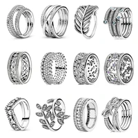 hot sale jewelry for women plata de ley 925 butterfly flowers leaves big ring sterling silver diy charms fit original pandora