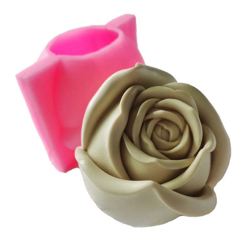 كبيرة ثلاثية الأبعاد زهرة الورد قالب من السيليكون ، كعكة قالب فندان الديكور ، لتقوم بها بنفسك قالب الراتنج خبز الشوكولاته