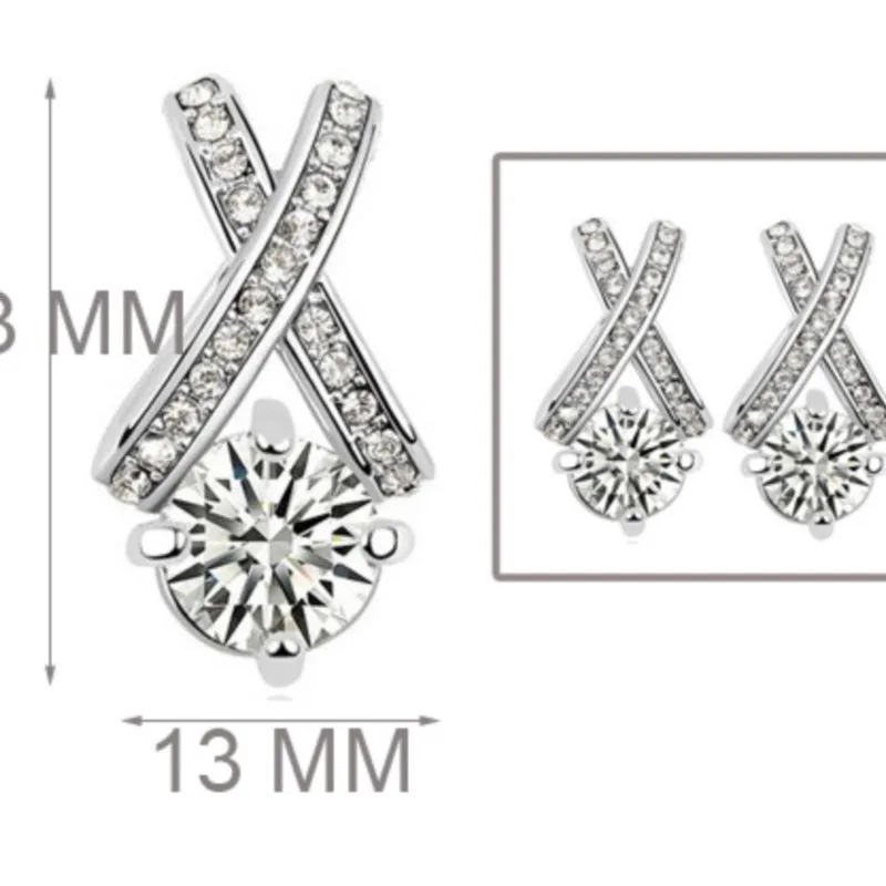 Прямая поставка лидер продаж Заводские серьги-гвоздики с австрийским кристаллом