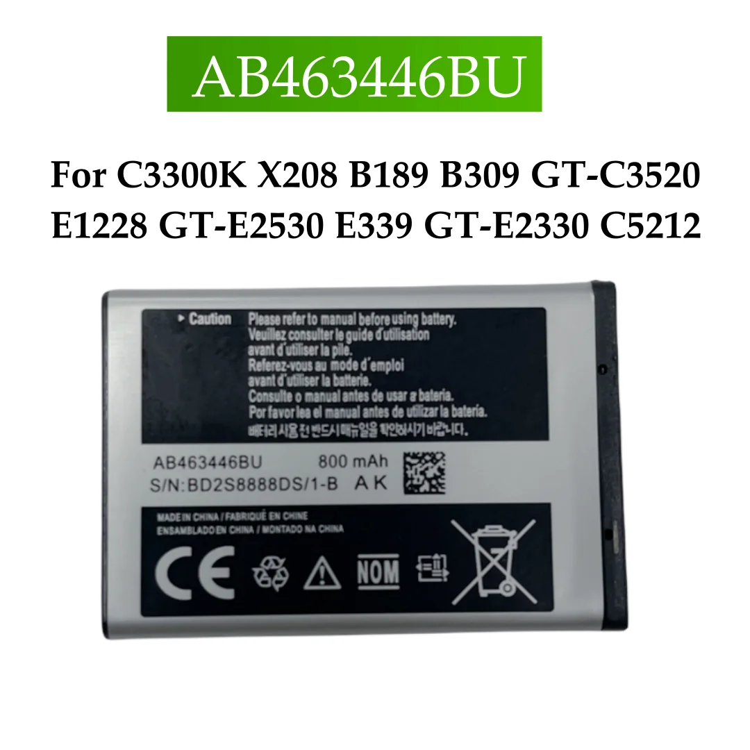 AB463446BU AB043446BE AB553446BU Аккумулятор для C3300K X208 B189 B309 GT-C3520 E1228 GT-E2530 E339 GT-E2330 C5212