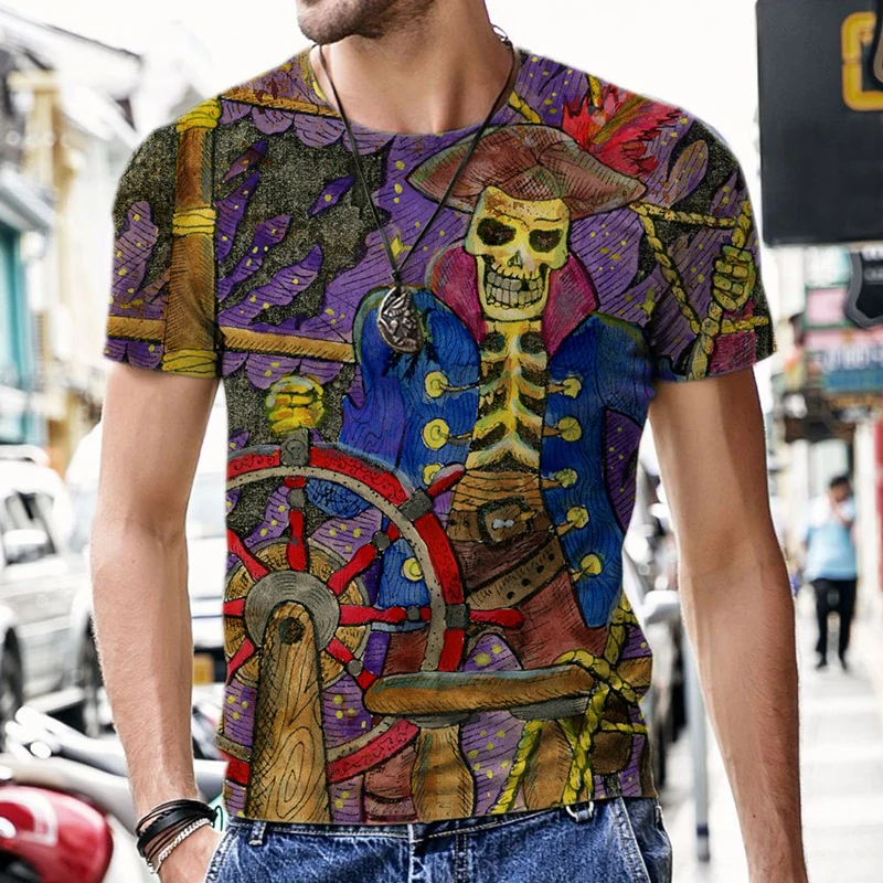 

2022 New Tarot art illustration Pattern Men's 3D Printed T-shirt Casual Fashion Cool Harajuku Street Personality Oversized Shirt