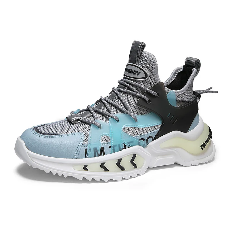 

Men Chunky Sneakers Fashion Mesh Breathable Platform Running Shoes for Man Light Casual White Sports Shoe Tenis Masculino