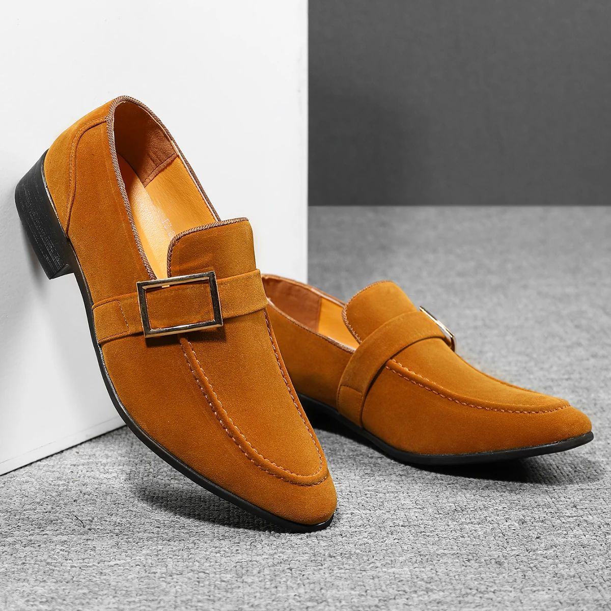 Leather Men Shoes Luxury Trendy Casual Slip on Formal Suede Loafer Men Moccasins Italian Style Brown Male Driving Shoes Sneakers