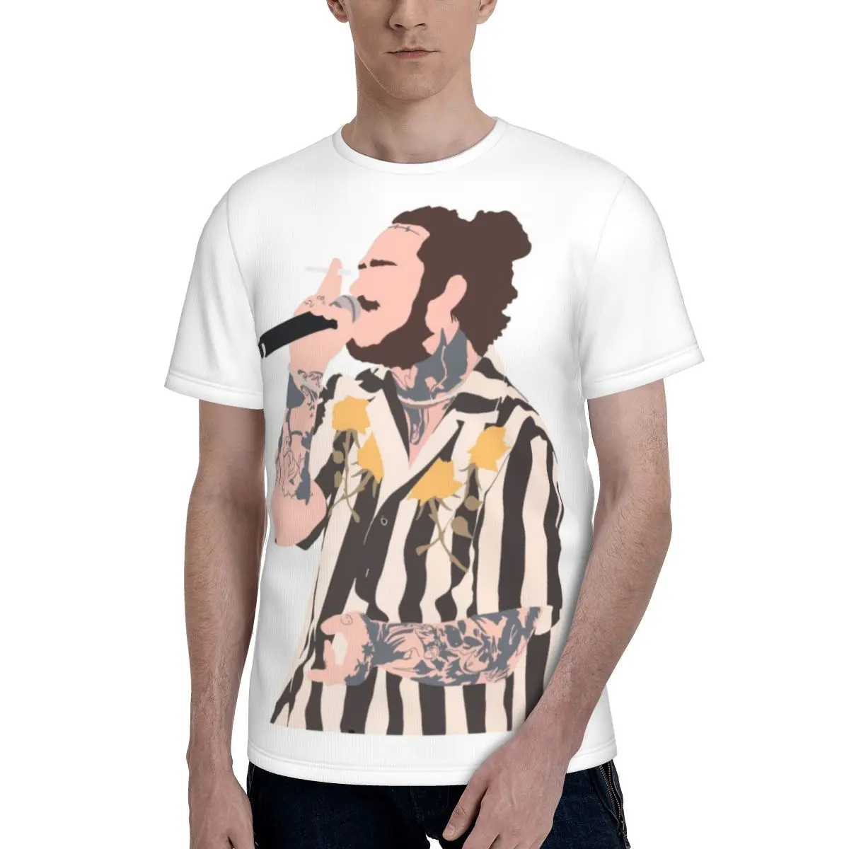 Классная футболка Post Malone Rapper Song фан-арт концерт петь модные мужские футболки
